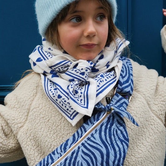 Heuptasje zebra blauw